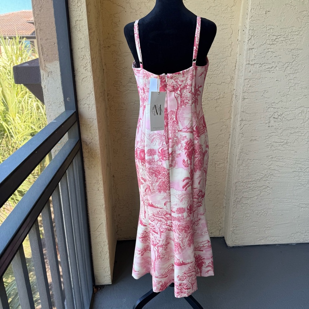 Mestiza New York Calista Midi Dress 10 Pink/Ivory Tropical Toile NWT - Picture 4 of 15